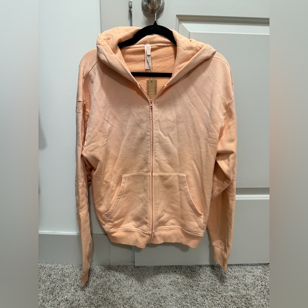 Skims Medium Peach French Terry Full Zip Hoodie. 🍑⚡️